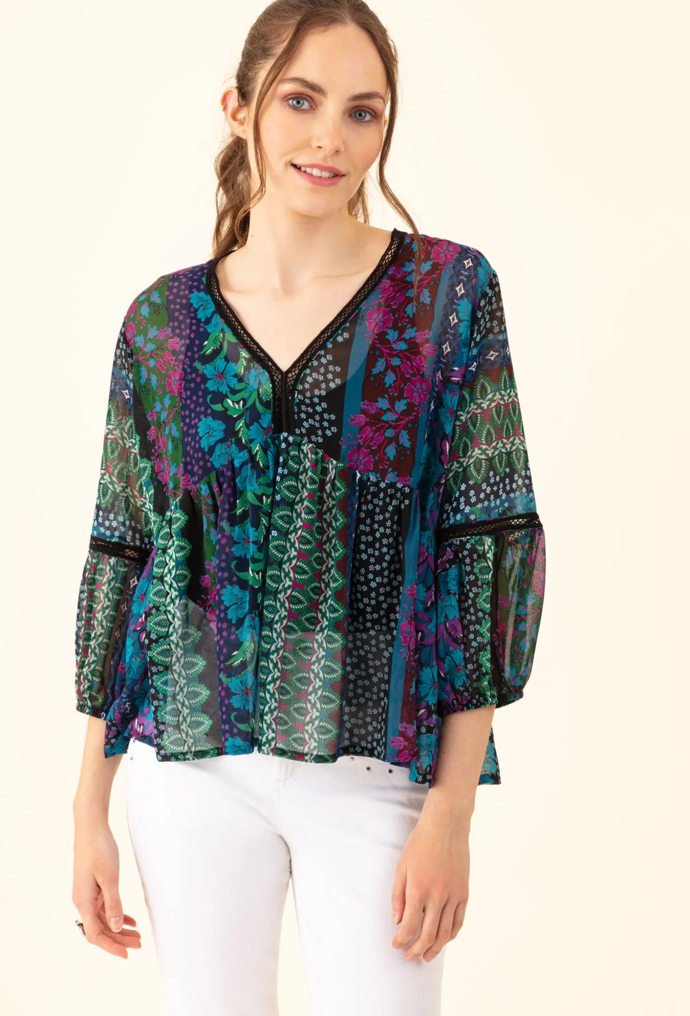 Blouse Ange imprimée fleurie | INDIES