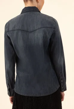 Chemise en jean gris Petula 100% coton | INDIES