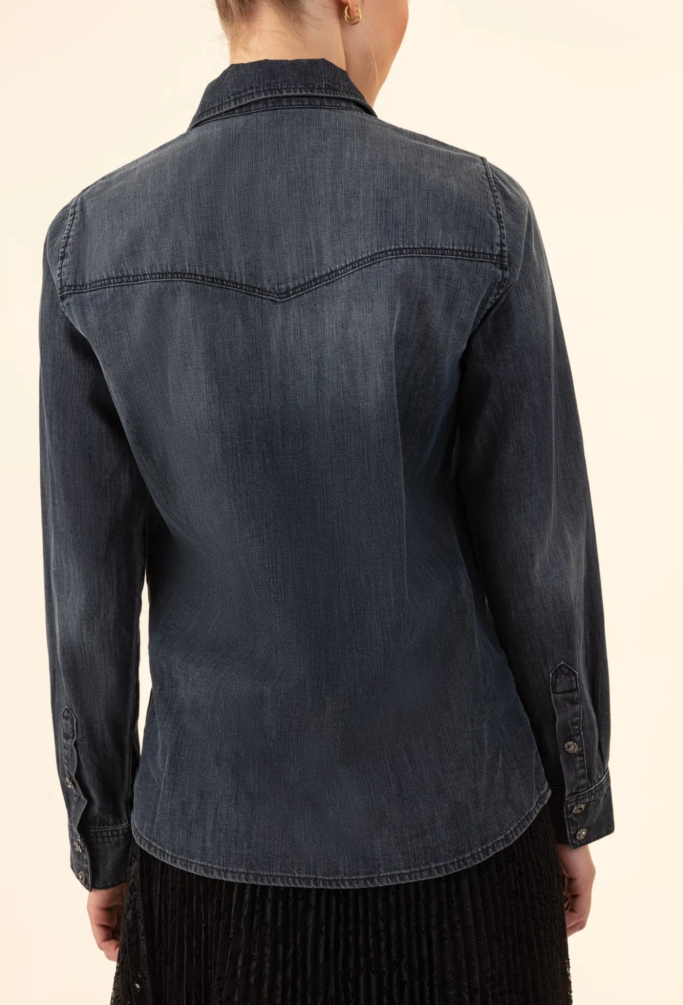Chemise en jean gris Petula 100% coton | INDIES