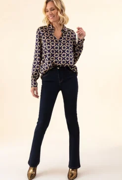 Chemise Jodie satinée imprimé graphique | INDIES