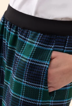 Pantalon large Axel imprimé tartan bleu