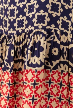 Robe Arol satinée imprimé graphique | INDIES