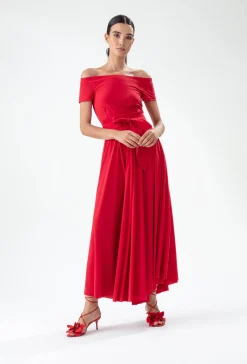 Robe longue EUGENIA rouge coquelicot | INDIES