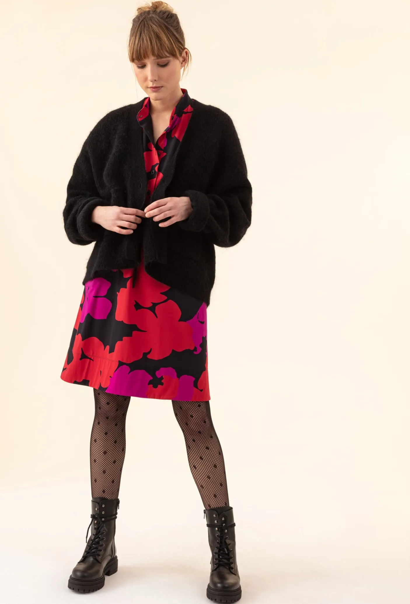 Robe Sepia en jersey technique imprimé fleuri | INDIES
