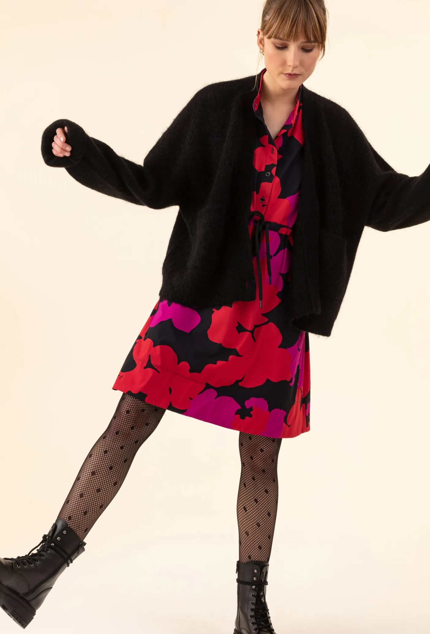 Robe Sepia en jersey technique imprimé fleuri | INDIES