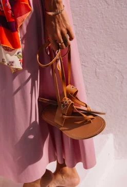 Sandales Vauban en cuir camel | INDIES