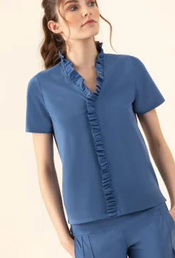 Tee-Shirt Bonheur en jersey technique bleu | INDIES